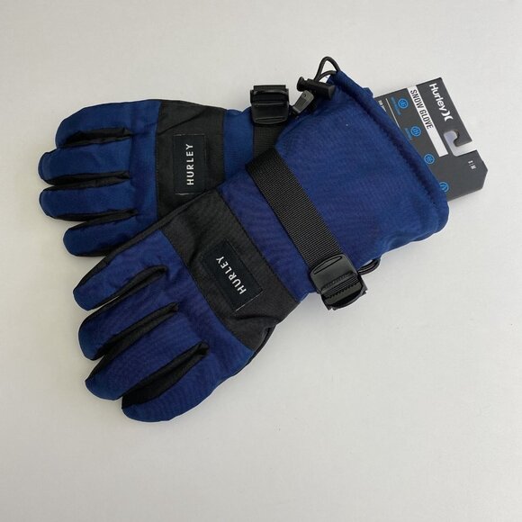 HURLEY S/M SNOW GLOVE Blue Water Resistant Adjustable Breathable Grip Unisex New - Picture 6 of 12